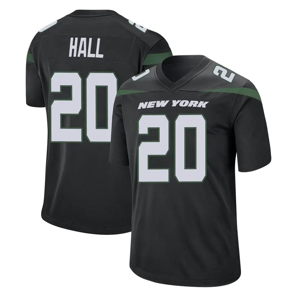 Vanessashop NY.Jets #20 Breece Hall Player Stealth Black Home Game Stitched Jerseys
