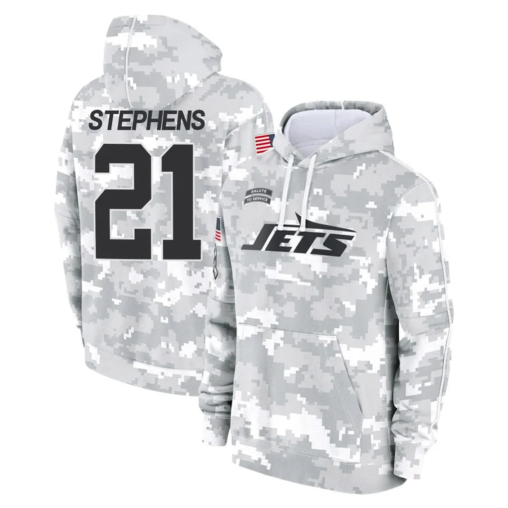 Vanessashop NY.Jets #21 Brandon Stephens Player Arctic Camo Salute to Service Pullover Hoodies Limited Game Stitched Jerseys