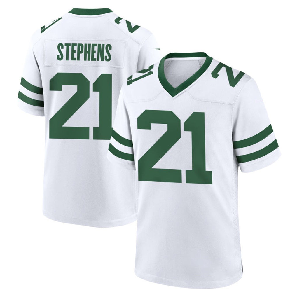 Vanessashop NY.Jets #21 Brandon Stephens Player White Legacy Home Game Stitched Jerseys