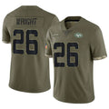 Vanessashop NY.Jets #26 Nahshon Wright Player Olive Salute To Service Limited Stitched Jerseys