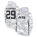 Vanessashop NY.Jets #29 Minkah Fitzpatrick Player Arctic Camo Salute to Service Pullover Hoodies Limited Game Stitched Jerseys