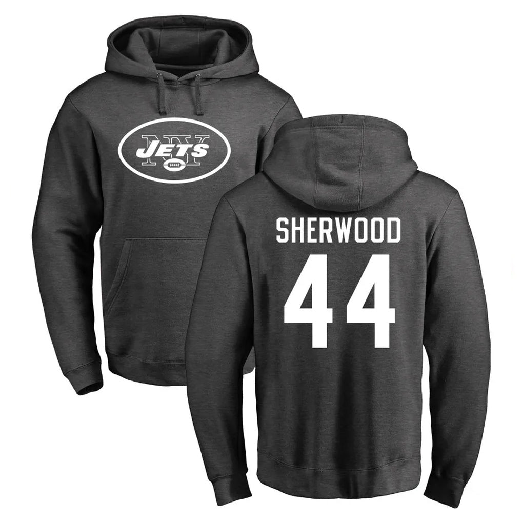 Vanessashop NY.Jets #44 Jamien Sherwood Player Gray Pullover Hoodies Limited Game Stitched Jerseys