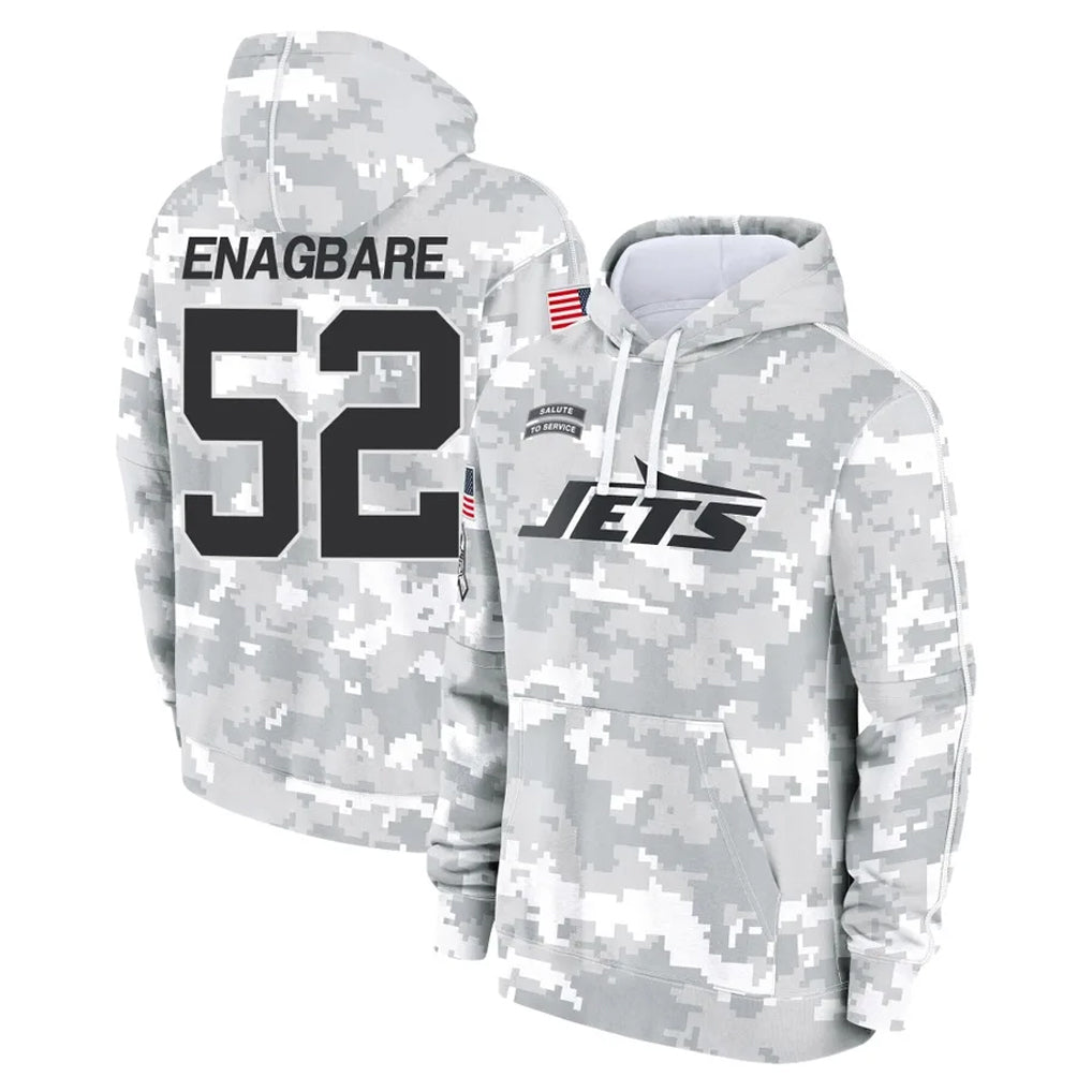 Vanessashop NY.Jets #52 Kingsley Enagbare Player Arctic Camo Salute to Service Pullover Hoodies Limited Game Stitched Jerseys