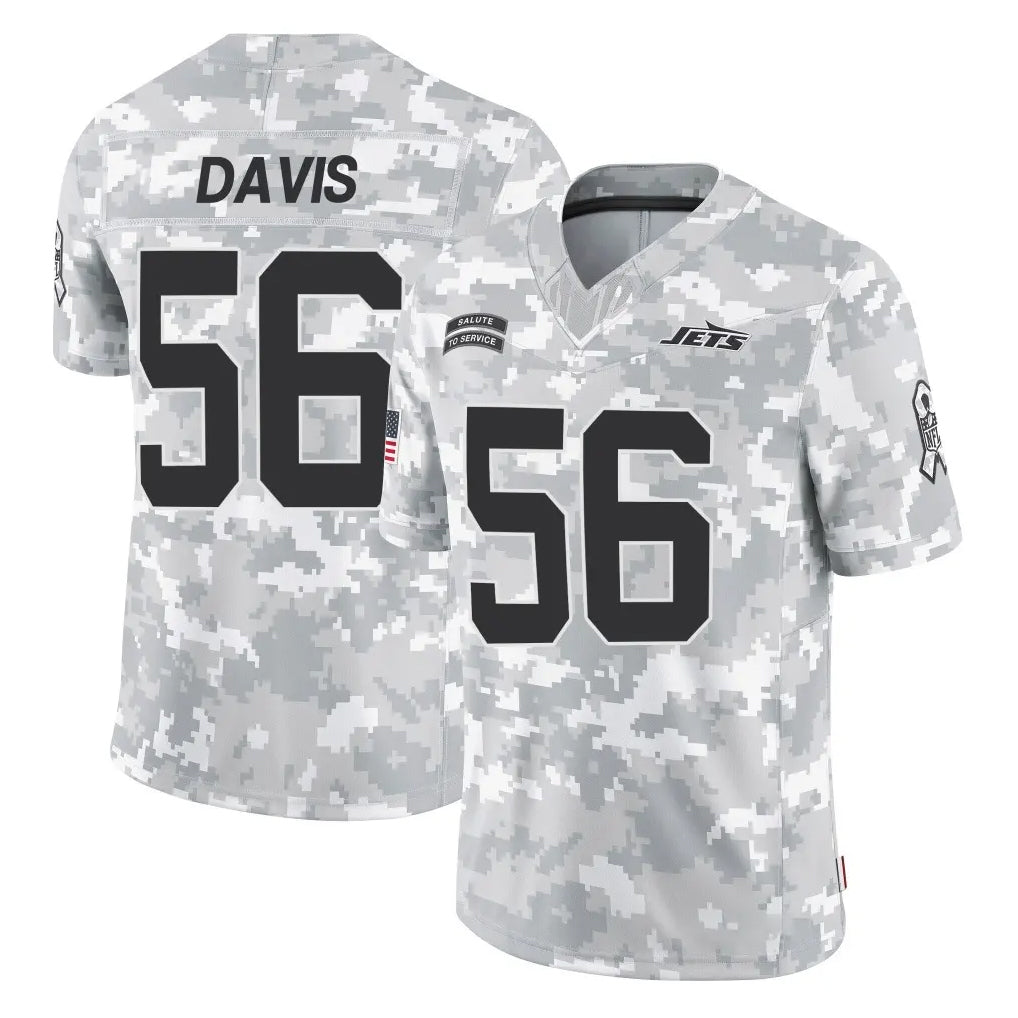 Vanessashop NY.Jets #56 Demario Davis Player Arctic Camo Salute to Service Limited Game Stitched Jerseys