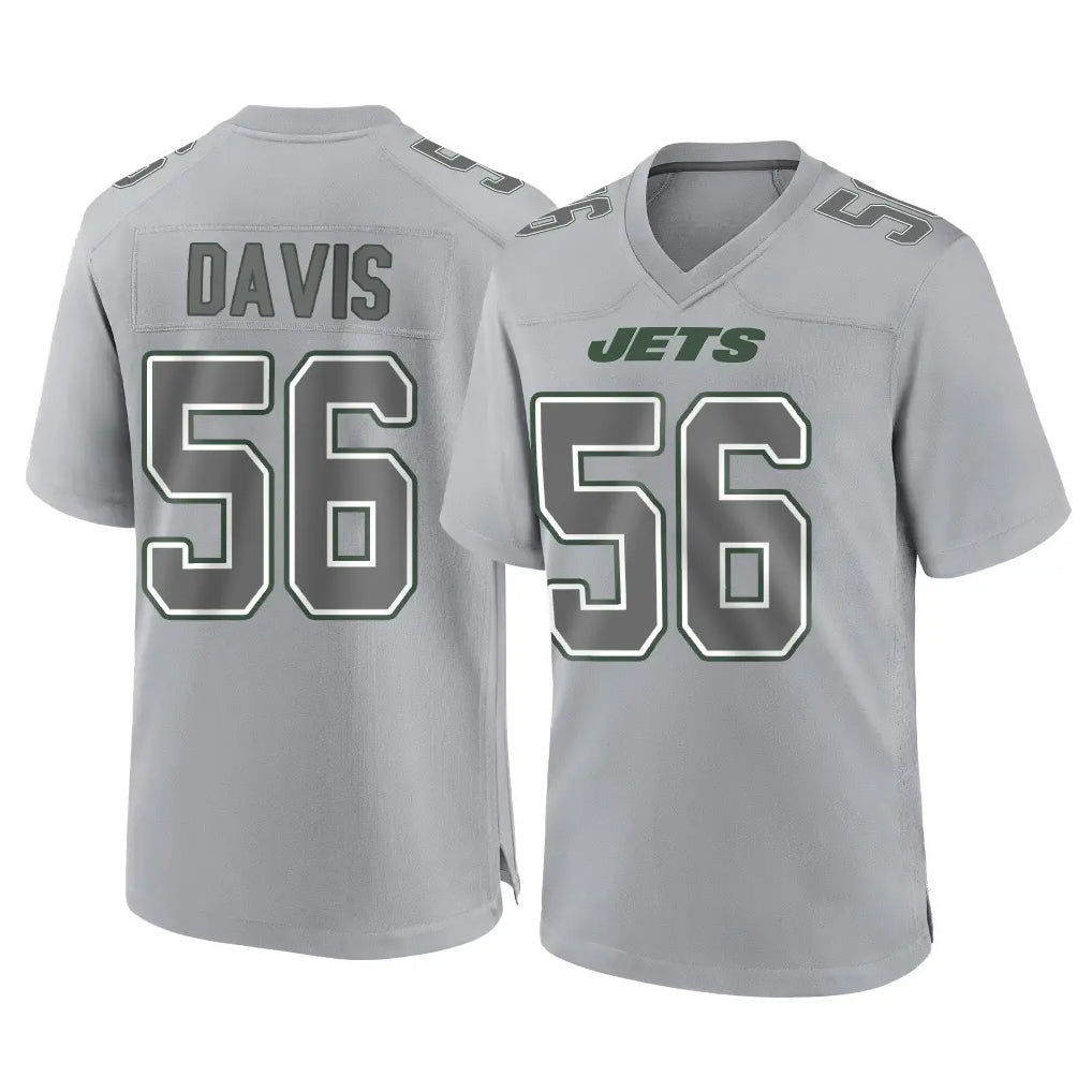 Vanessashop NY.Jets #56 Demario Davis Player Gray Limited Atmosphere Fashion Home Game Stitched Jerseys