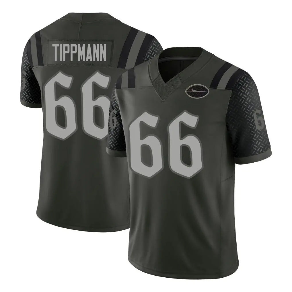 Vanessashop NY.Jets #66 Joe Tippmann Player Green Limited 2025 Rivalries Collection Home Game Stitched Jerseys