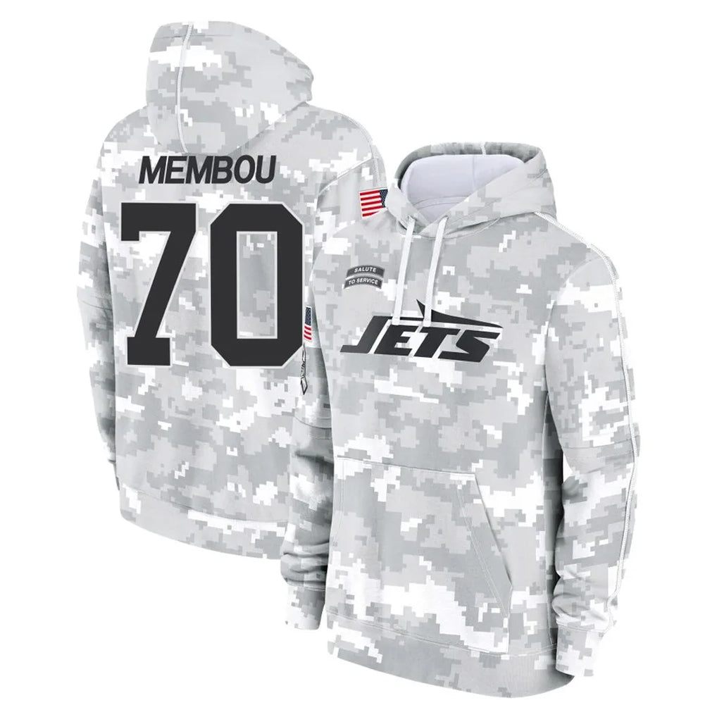 Vanessashop NY.Jets #70 Armand Membou Player Arctic Camo Salute to Service Pullover Hoodies Limited Game Stitched Jerseys