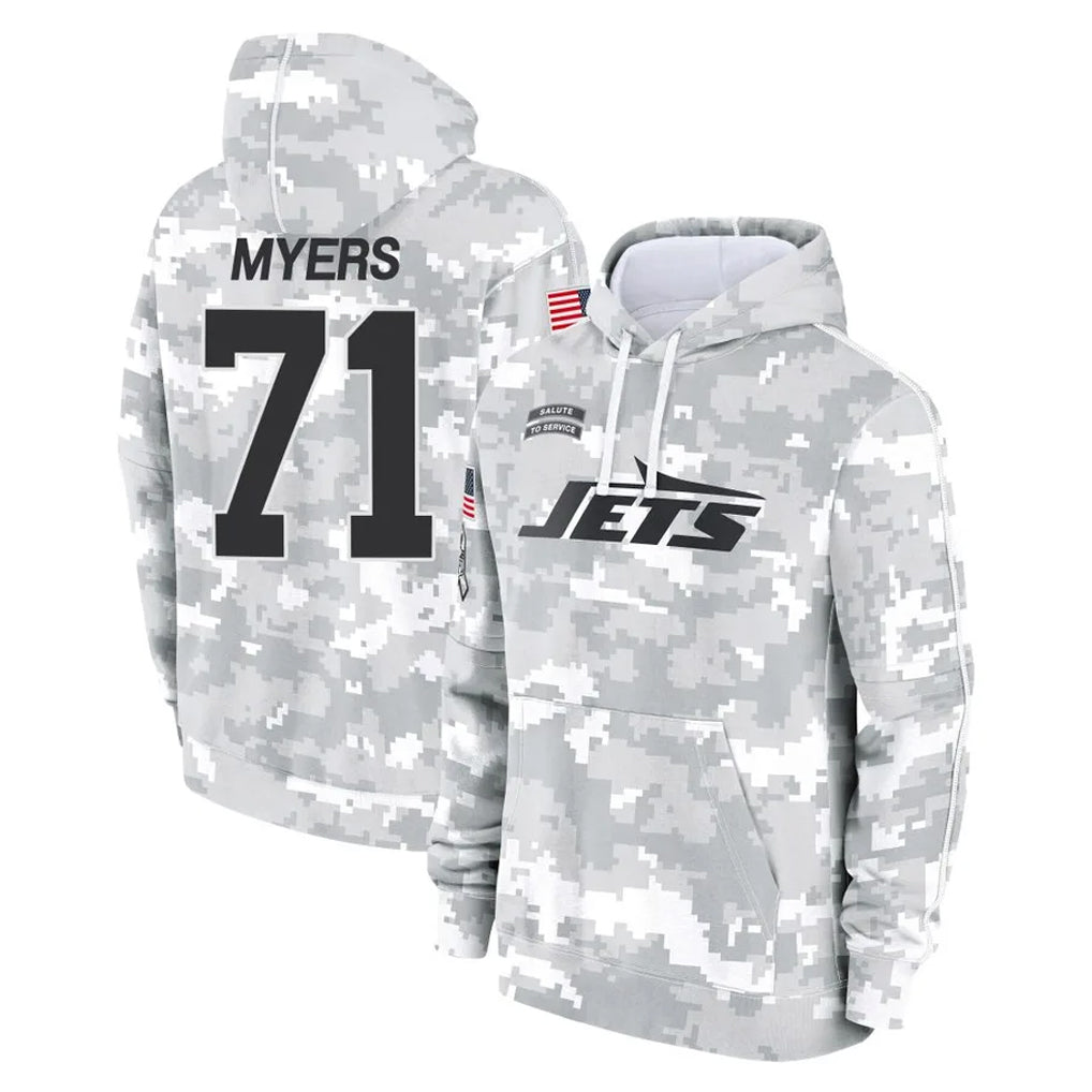 Vanessashop NY.Jets #71 Josh Myers Player Arctic Camo Salute to Service Pullover Hoodies Limited Game Stitched Jerseys