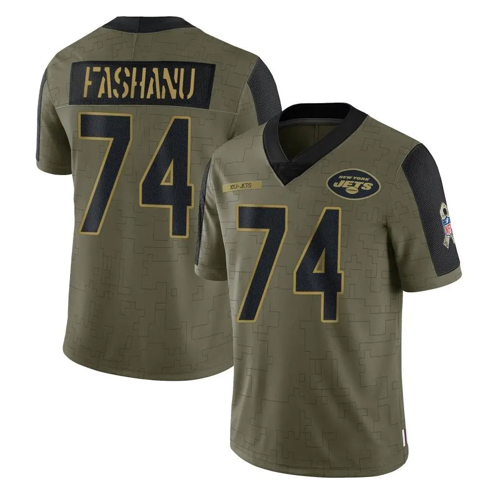 Vanessashop NY.Jets #74 Olu Fashanu Player Olive Salute To Service Limited Game Stitched Jerseys