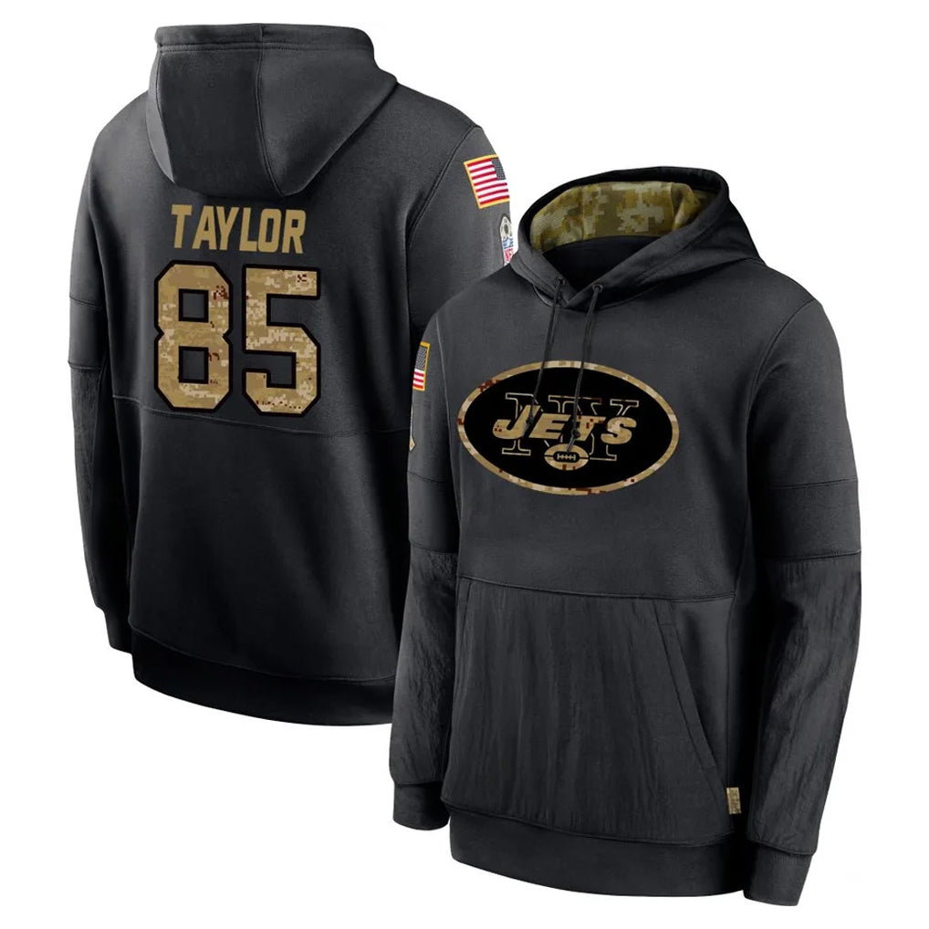 Vanessashop NY.Jets #85 Mason Taylor Player Black Salute to Service Hoodies Limited Game Stitched Jerseys