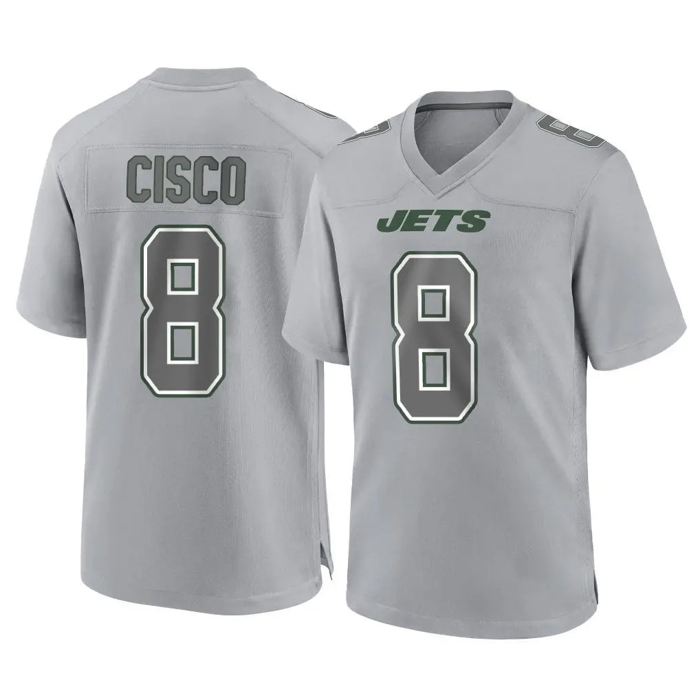 Vanessashop NY.Jets #8 Andre Cisco Player Gray Limited Atmosphere Fashion Home Game Stitched Jerseys