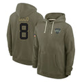 Vanessashop NY.Jets #8 Andre Cisco Player Olive Salute to Service Pullover Hoodies Limited Stitched Jerseys