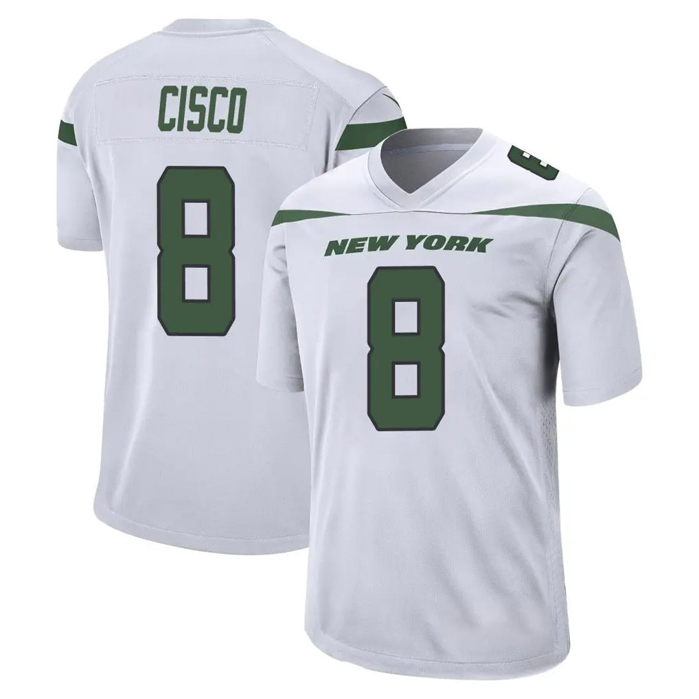 Vanessashop NY.Jets #8 Andre Cisco Player White Spotlight Home Game Stitched Jerseys