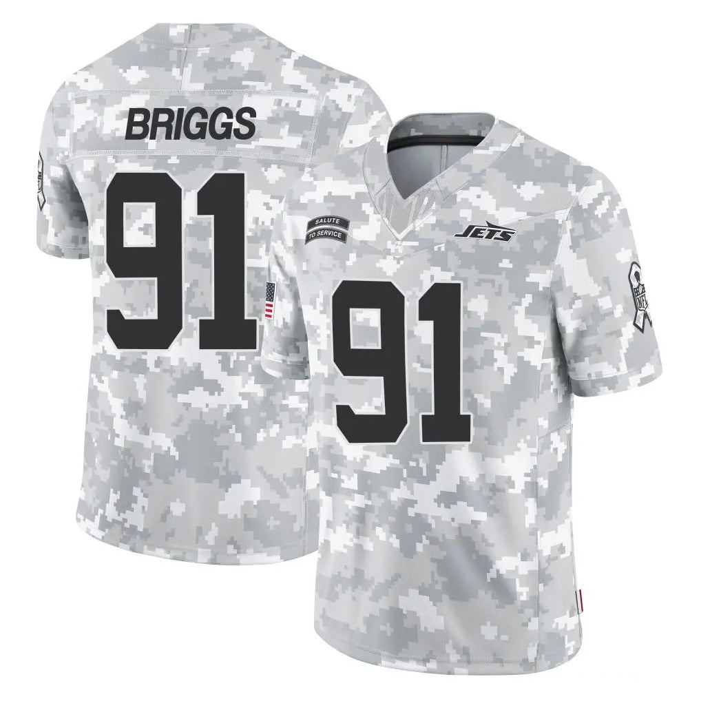 Vanessashop NY.Jets #91 Jowon Briggs Player Arctic Camo Salute to Service Limited Game Stitched Jerseys