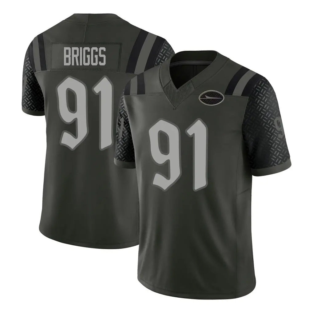 Vanessashop NY.Jets #91 Jowon Briggs Player Green Limited 2025 Rivalries Collection Home Game Stitched Jerseys