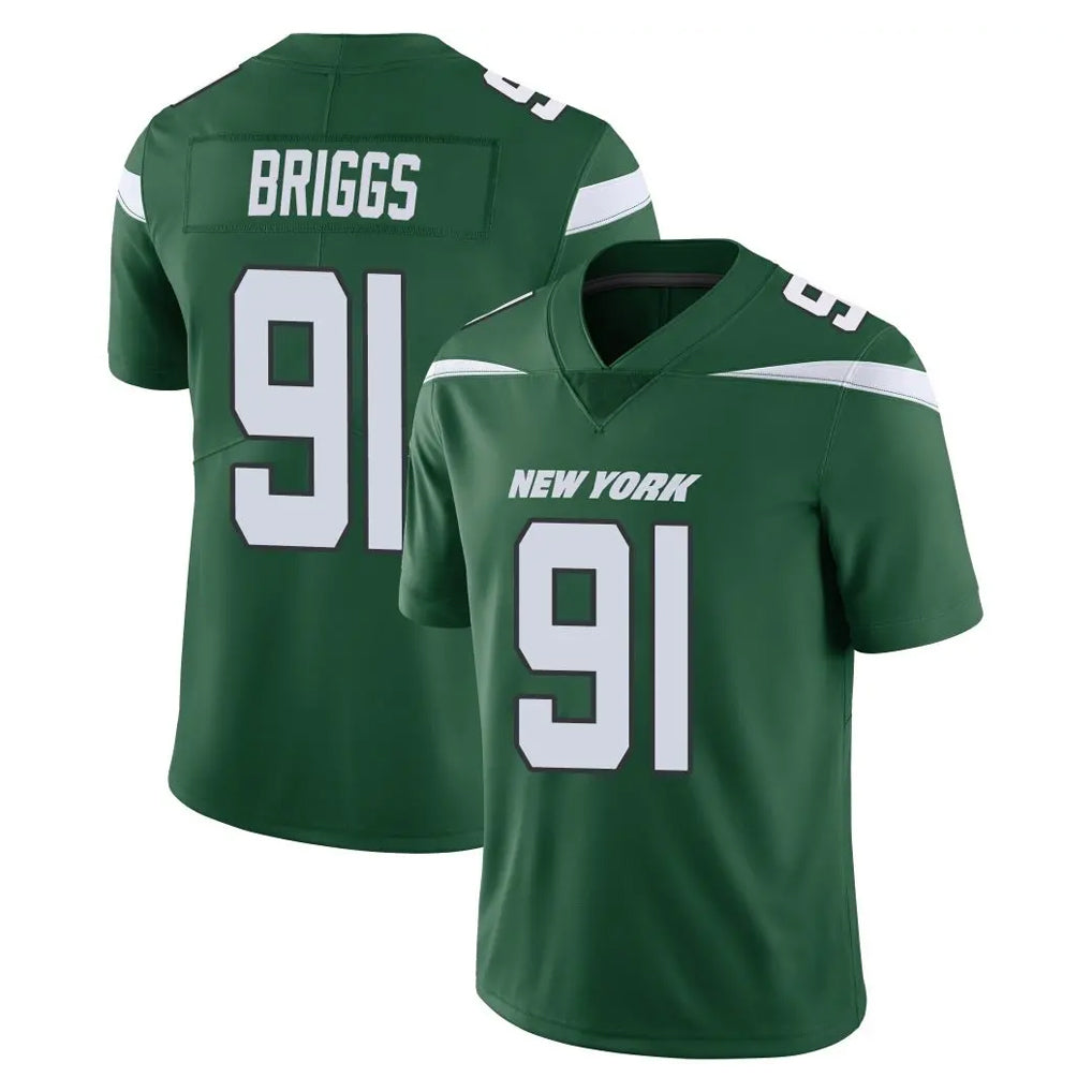Vanessashop NY.Jets #91 Jowon Briggs Player Green Limited Vapor Home Game Stitched Jerseys