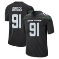 Vanessashop NY.Jets #91 Jowon Briggs Player Stealth Black Home Game Stitched Jerseys