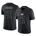 Vanessashop NY.Jets #91 Jowon Briggs Player Stealth Black Limited Reflective Home Game Stitched Jerseys