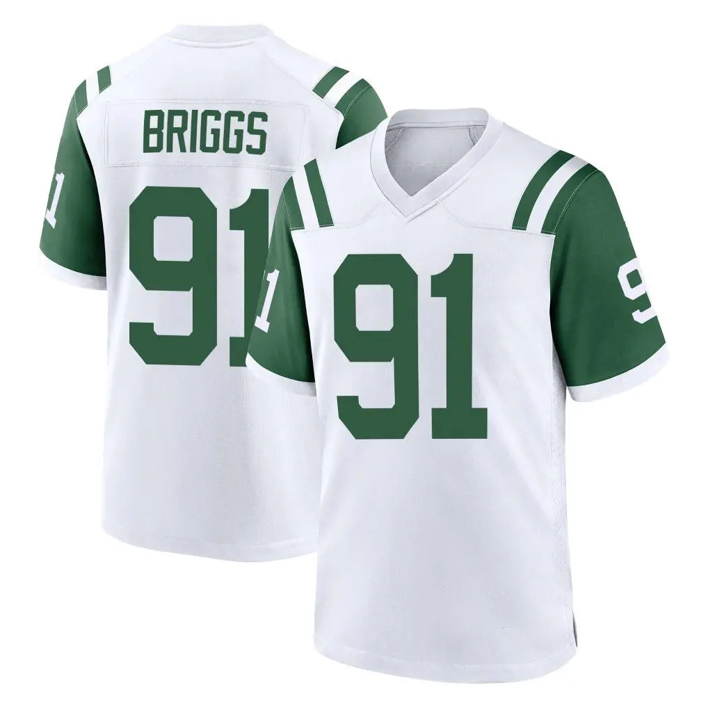 Vanessashop NY.Jets #91 Jowon Briggs Player White Classic Home Game Stitched Jerseys