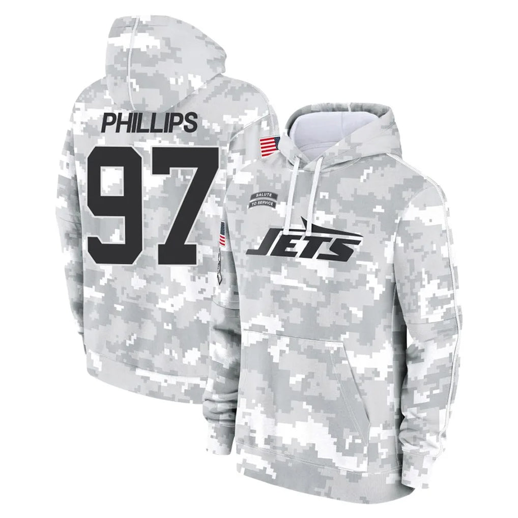 Vanessashop NY.Jets #97 Harrison Phillips Player Arctic Camo Salute to Service Pullover Hoodies Limited Game Stitched Jerseys