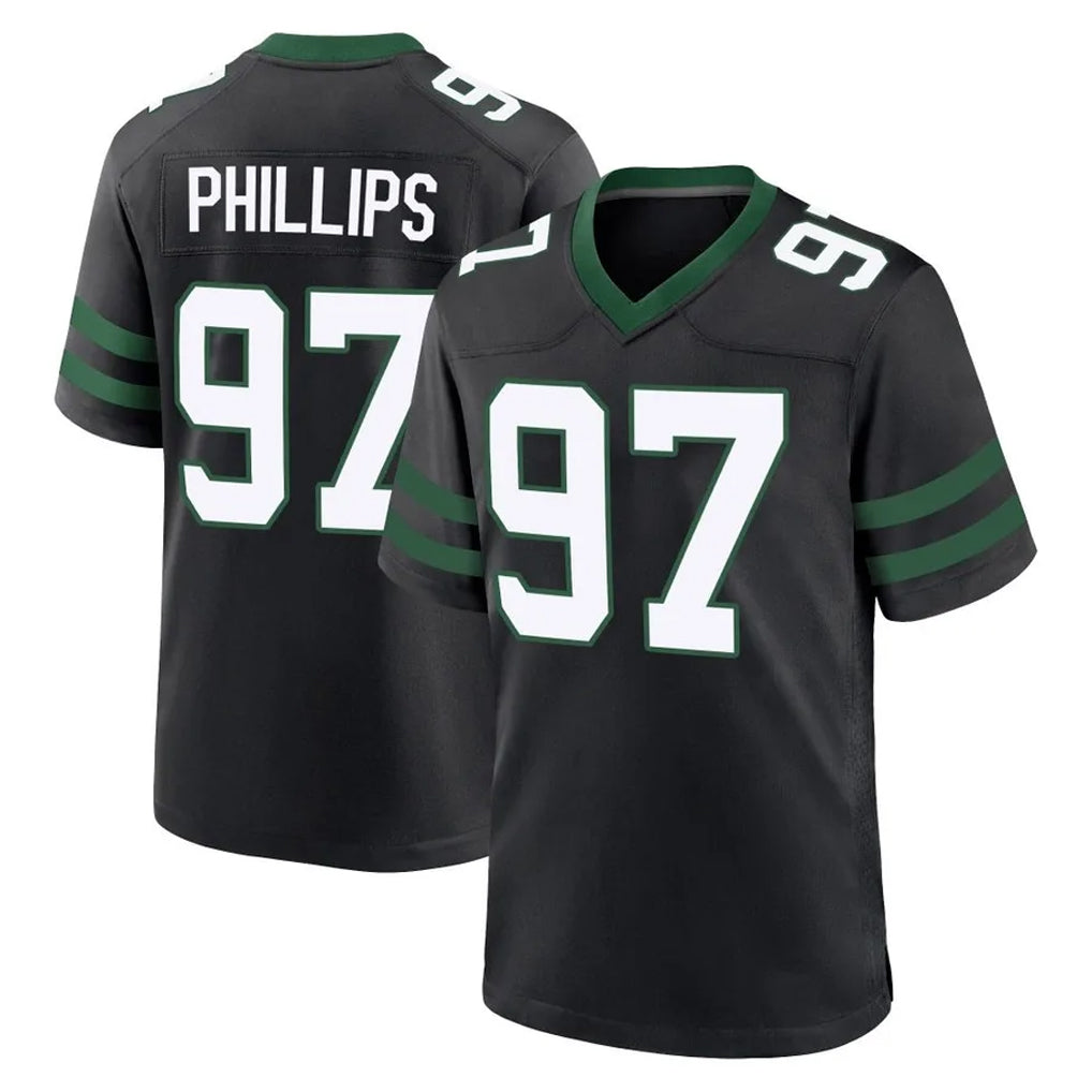 Vanessashop NY.Jets #97 Harrison Phillips Player Black Legacy Home Game Stitched Jerseys