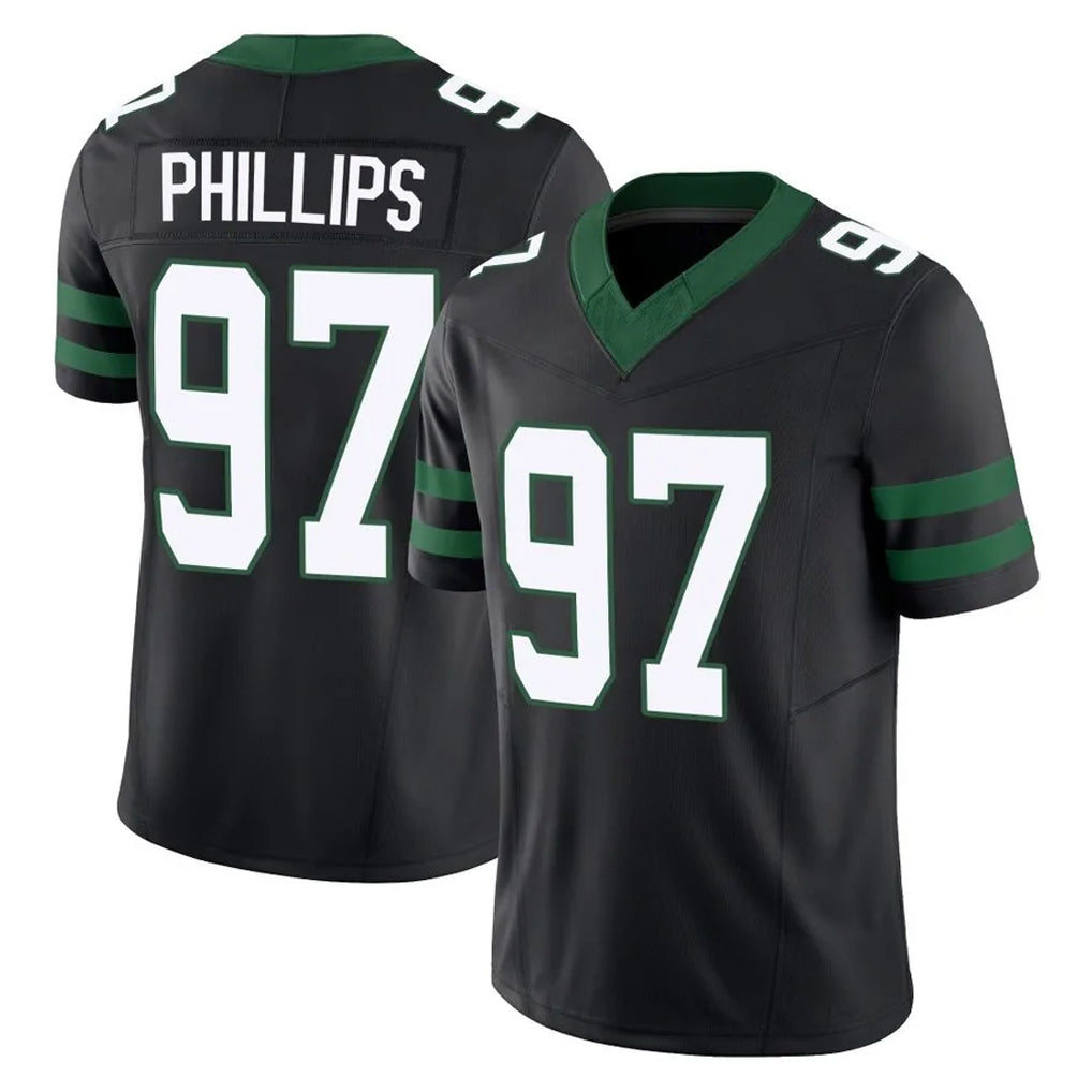 Vanessashop NY.Jets #97 Harrison Phillips Player Black Limited Legacy Vapor F.U.S.E. Home Game Stitched Jerseys