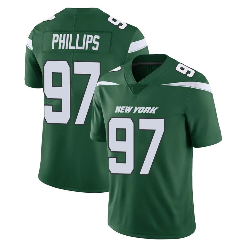 Vanessashop NY.Jets #97 Harrison Phillips Player Green Limited Vapor Home Game Stitched Jerseys