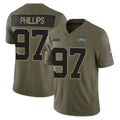 Vanessashop NY.Jets #97 Harrison Phillips Player Olive 2025 Salute To Service Limited Stitched Jerseys