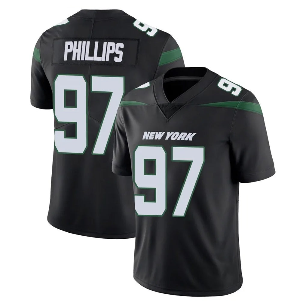 Vanessashop NY.Jets #97 Harrison Phillips Player Stealth Black Limited Vapor Home Game Stitched Jerseys