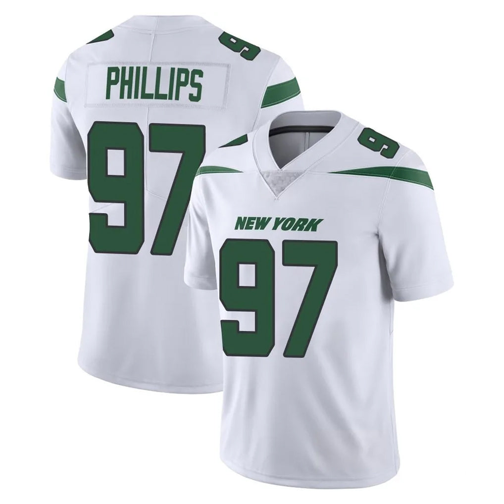 Vanessashop NY.Jets #97 Harrison Phillips Player White Spotlight Limited Vapor Home Game Stitched Jerseys