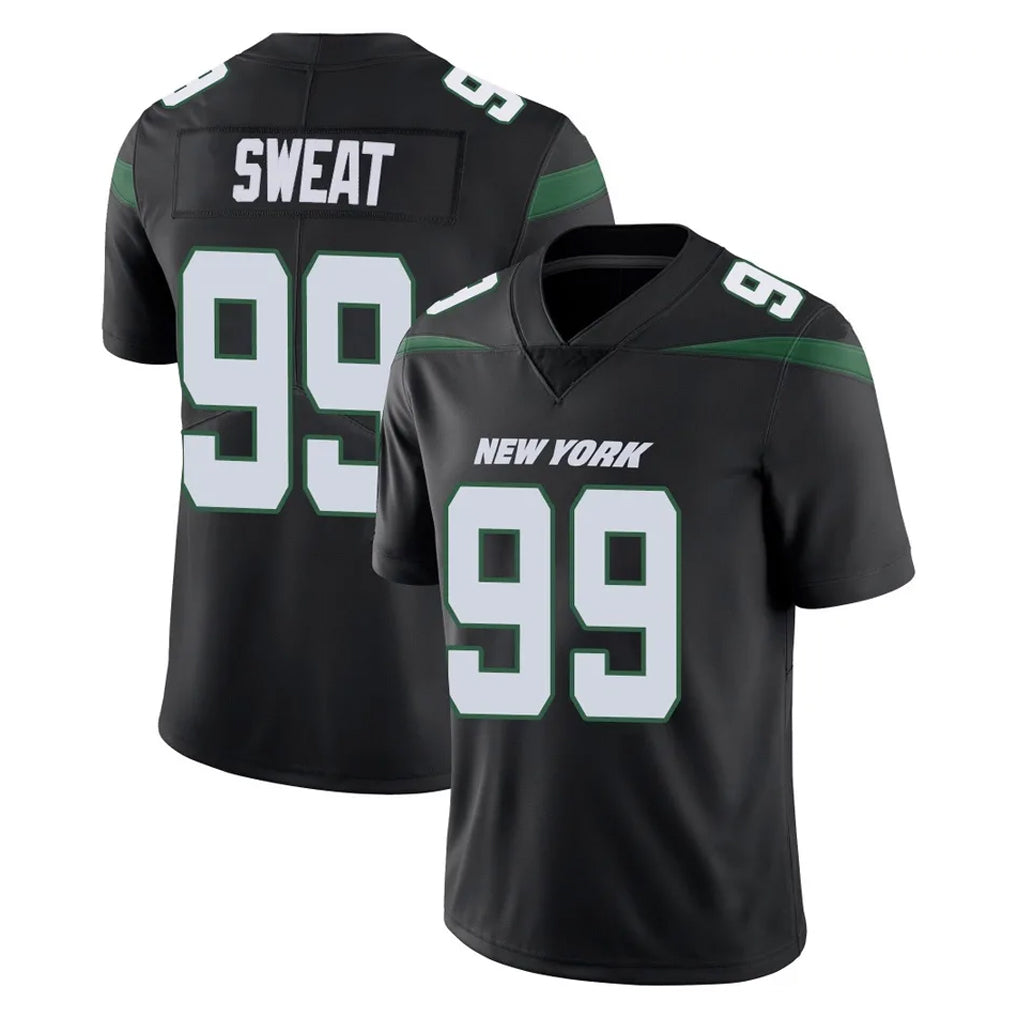 Vanessashop NY.Jets #99 T'Vondre Sweat Player Stealth Black Limited Vapor Home Game Stitched Jerseys