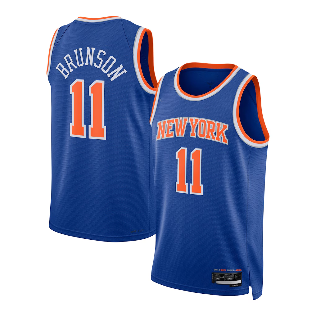 Vanessashop NY.Knicks #11 Jalen Brunson Blue Swingman Jerseys - Icon Edition