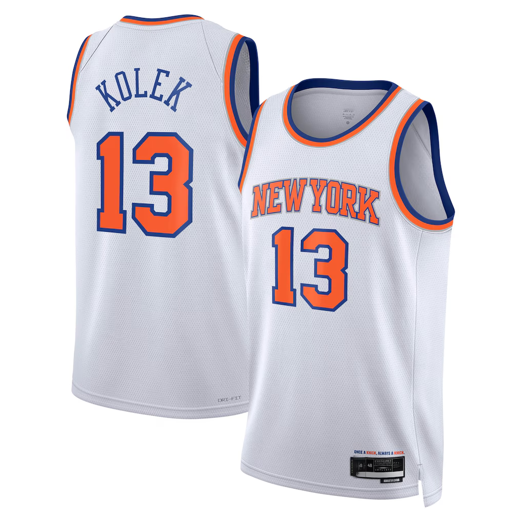 Vanessashop NY.Knicks #13 Tyler Kolek White Swingman Jerseys - Association Edition