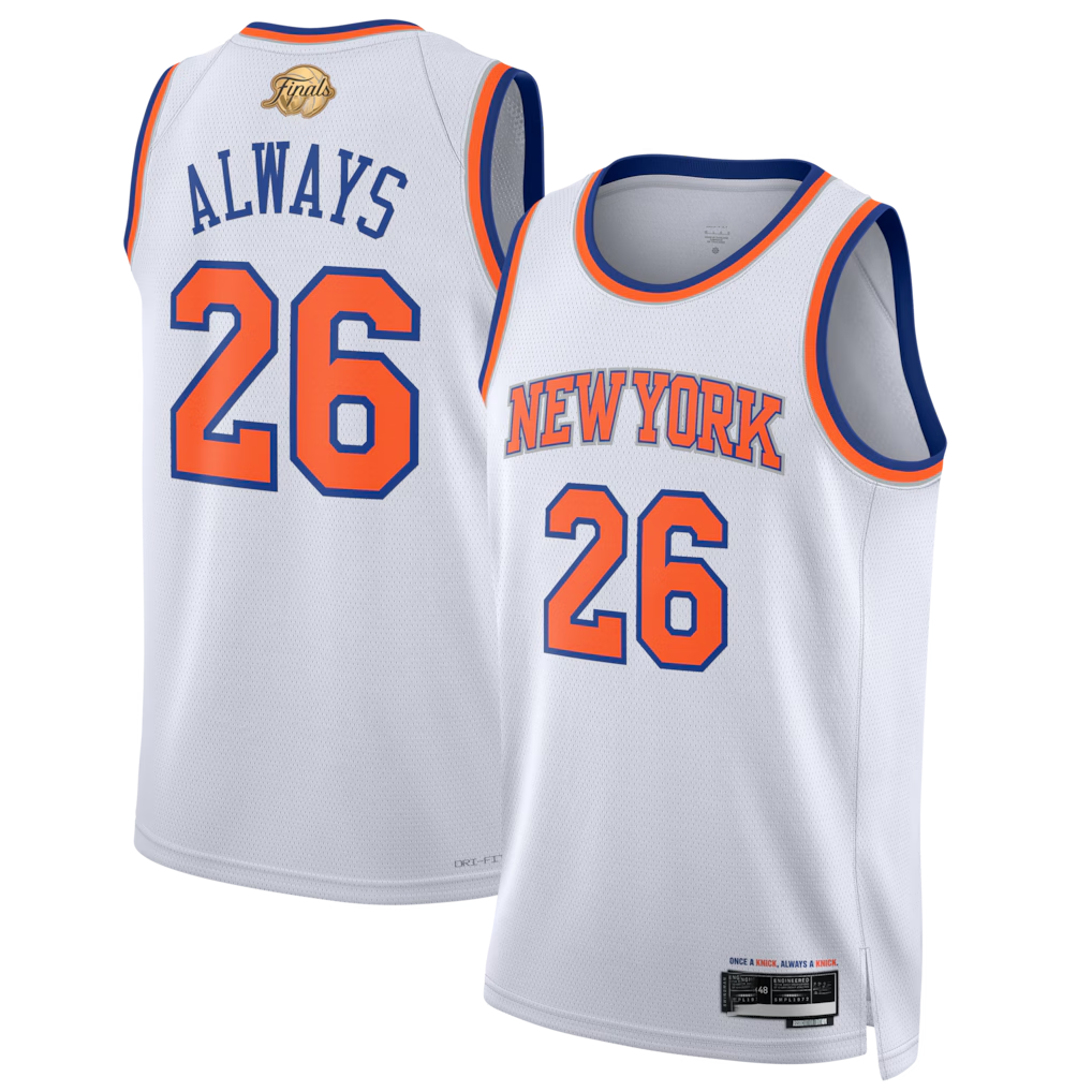 Vanessashop NY.Knicks #26 White 2026 Finals Champions Always 26 Swingman Jerseys - Association Edition