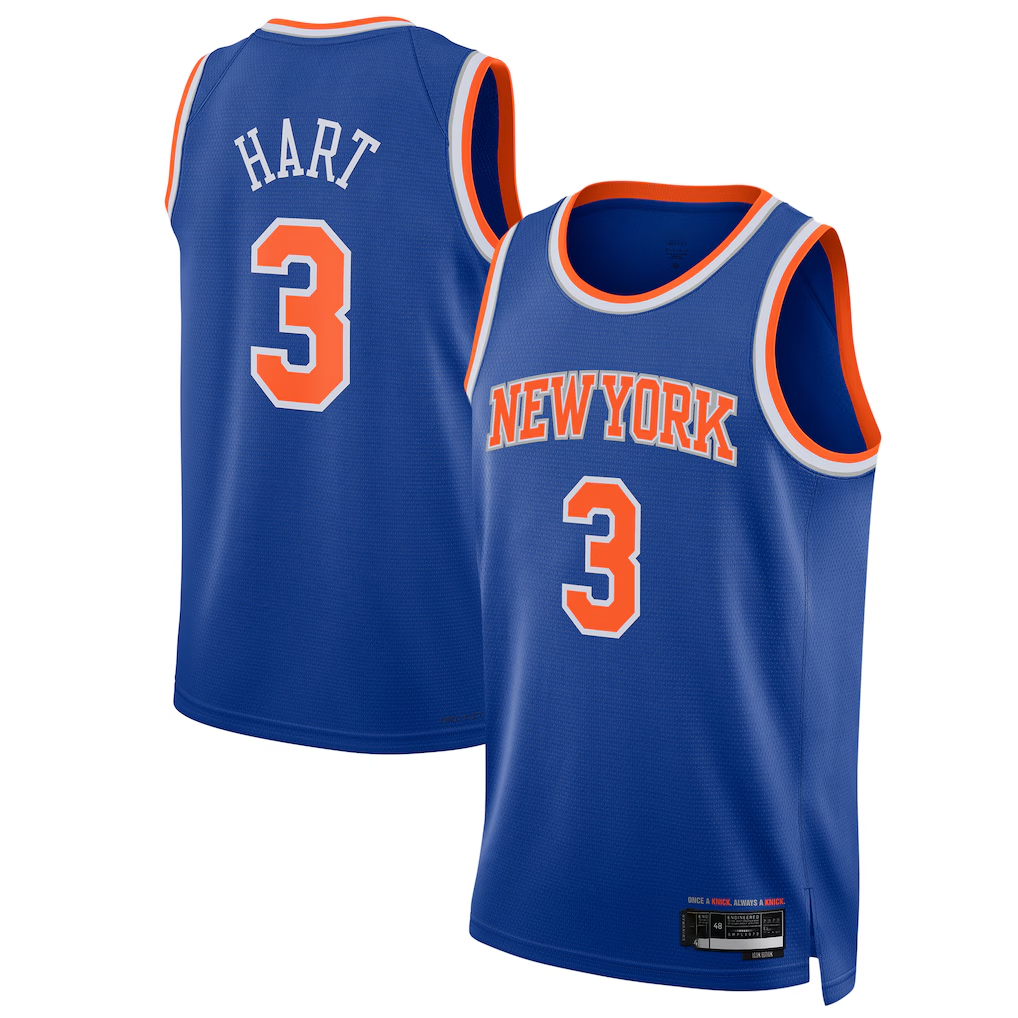 Vanessashop NY.Knicks #3 Josh Hart Blue Swingman Player Jerseys - Icon Edition