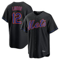 Vanessashop NY.Mets #12 Francisco Lindor Player Black Alternate Home Game Stitched Jerseys