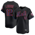 Vanessashop NY.Mets #12 Francisco Lindor Player Black Alternate Home Limited Stitched Jerseys