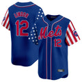 Vanessashop NY.Mets #12 Francisco Lindor Player Royal 2025 Independence Day Vapor Premier Limited  Stitched Jerseys