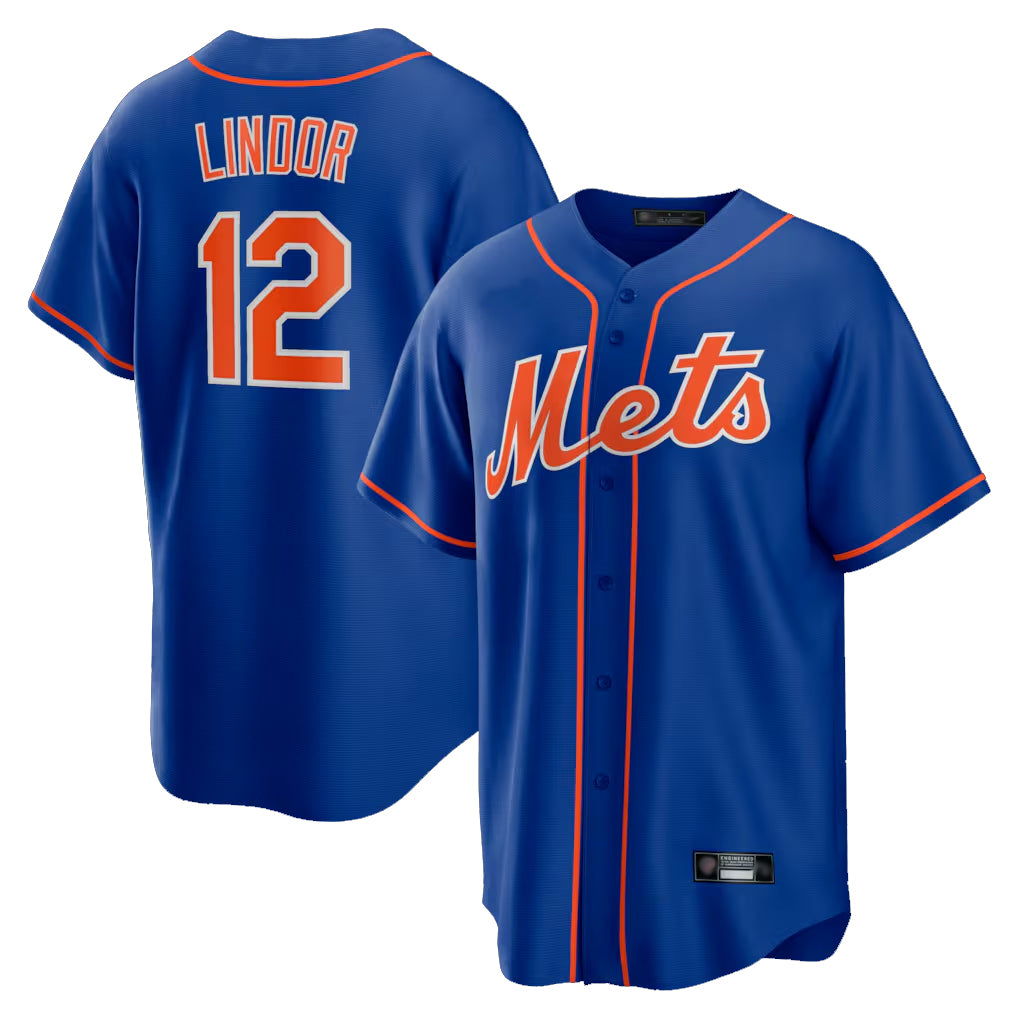 Vanessashop NY.Mets #12 Francisco Lindor Player Royal Home Game Stitched Jerseys