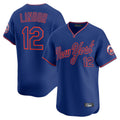 Vanessashop NY.Mets #12 Francisco Lindor Player Royal T-shirt Home Limited Elite Stitched Jerseys