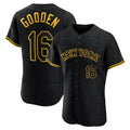 Vanessashop NY.Mets #16 Dwight Gooden Player Black Snake Skin City Home Limited Elite Stitched Jerseys