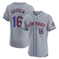 Vanessashop NY.Mets #16 Dwight Gooden Player Gray Road Limited Elite Home Stitched Jerseys
