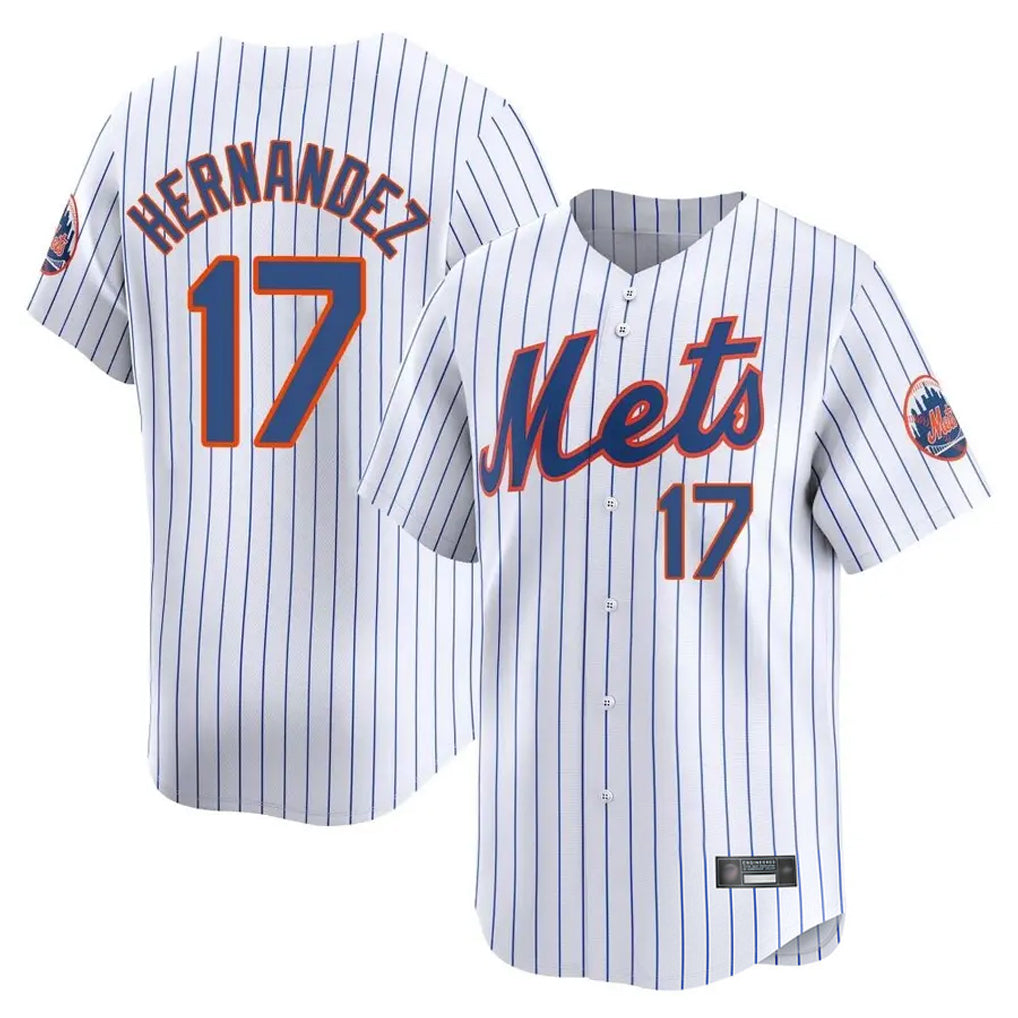 Vanessashop NY.Mets #17 Keith Hernandez Player White Home Replica Stitched Jerseys