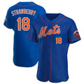 Vanessashop NY.Mets #18 Darryl Strawberry Player Royal Limited Elite Home Stitched Jerseys