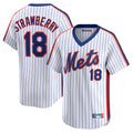 Vanessashop NY.Mets #18 Darryl Strawberry Player White Cooperstown Collection T-shirt Game Stitched Jerseys