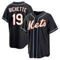 Vanessashop NY.Mets #19 Bo Bichette Player Black Fashion Out Game Stitched Jerseys