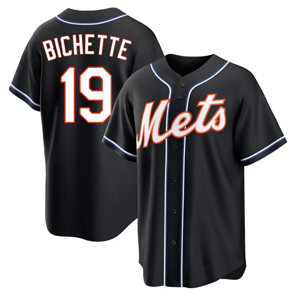 Vanessashop NY.Mets #19 Bo Bichette Player Black Fashion Out Game Stitched Jerseys