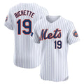 Vanessashop NY.Mets #19 Bo Bichette Player White Home Limited Elite Stitched Jerseys