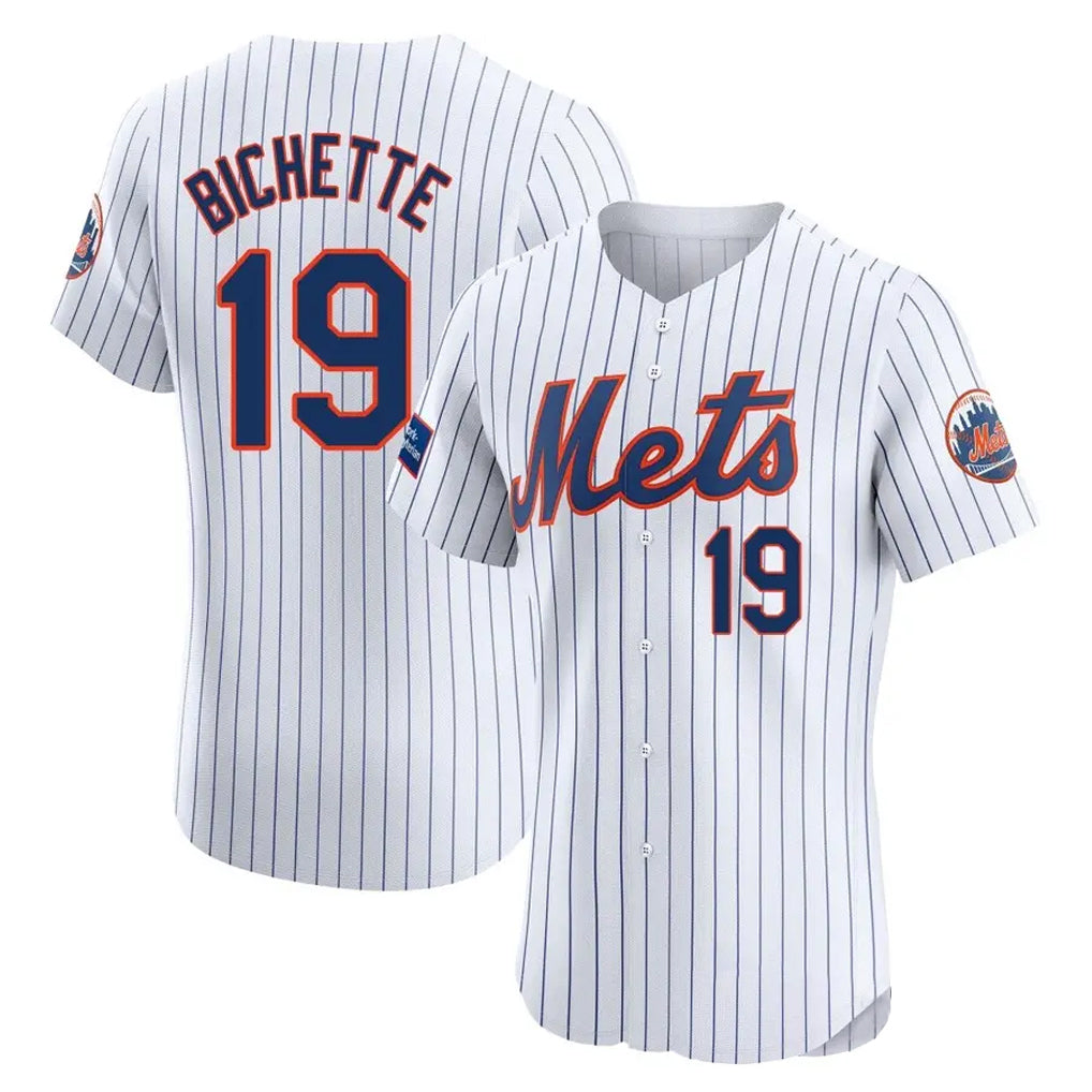 Vanessashop NY.Mets #19 Bo Bichette Player White Home Limited Elite Stitched Jerseys