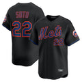 Vanessashop NY.Mets #22 Juan Soto Player Black Alternate Home Limited Stitched Jerseys